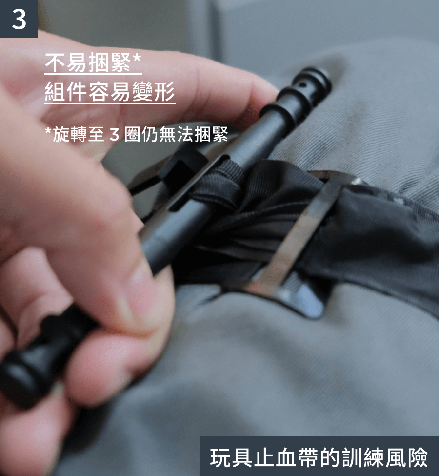 風險三:止血絞棒在旋轉時容易造成組件變形,正常旋轉次數下仍無法達到止血效果