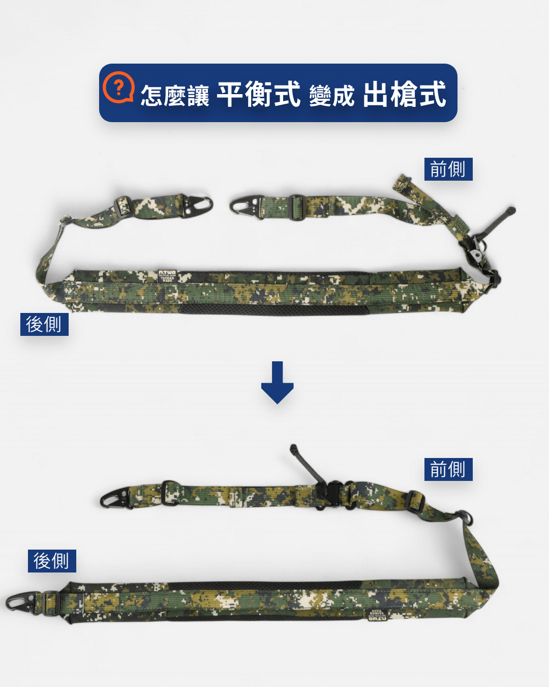 速度至上流:新款海豹槍背帶的「#出槍式」配置。製圖:傲骨戰術裝備屋