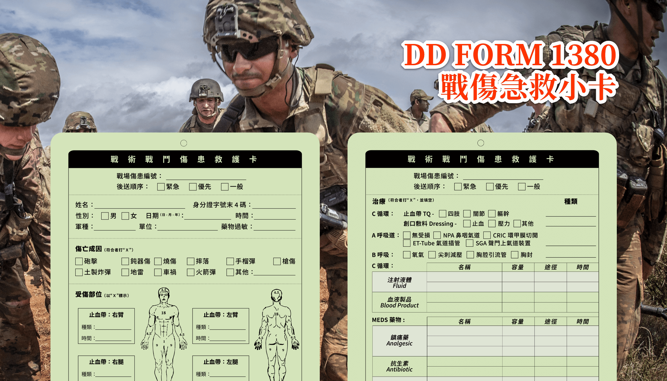 DD1380 傷票七大區塊中文教學|TCCC 傷票介紹